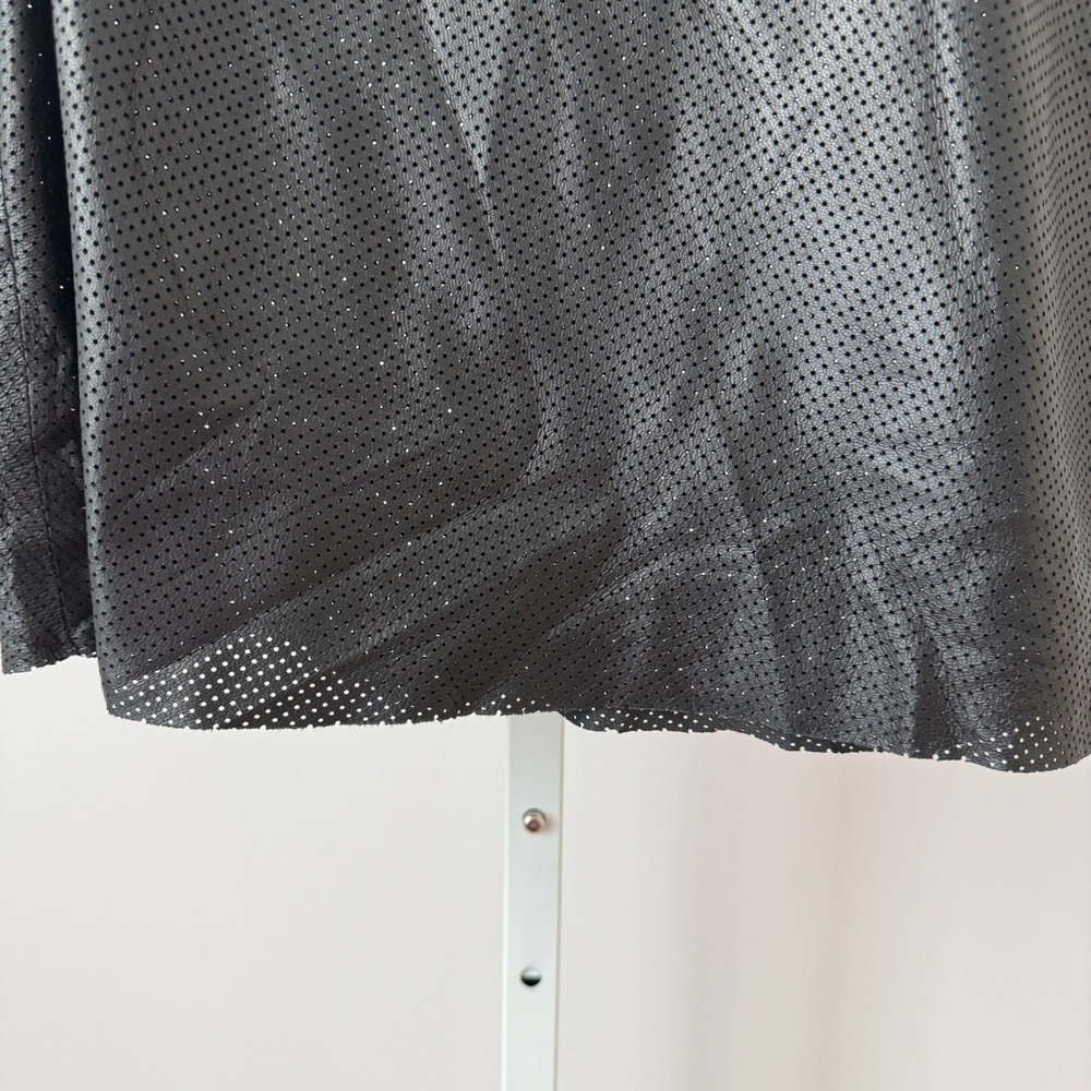 Anine Bing sz XS Black Perforated 100% Lambskin Leather Tank Top Back Zip Goth - Picture 3 of 7